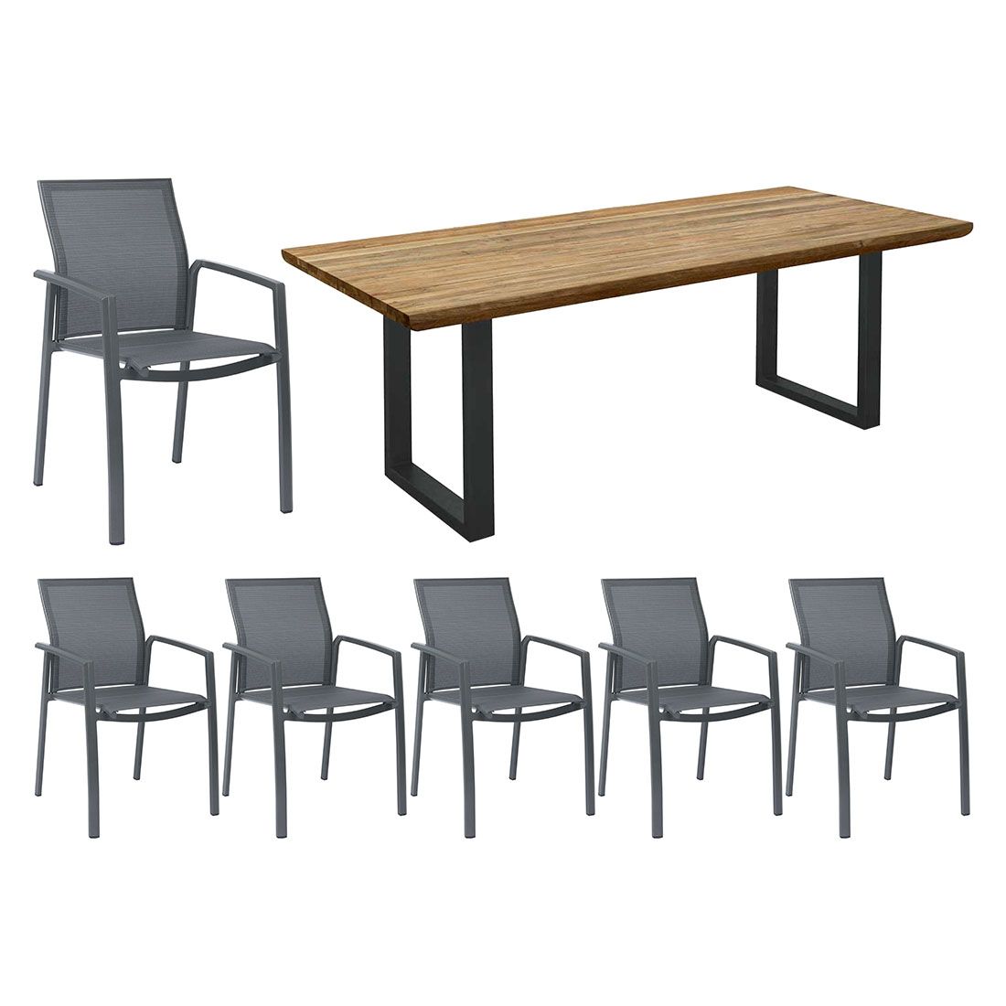 Stern Kari Gartenmöbel-Set L (6 Plätze) mit OUTLIV. Tisch 200x100cm