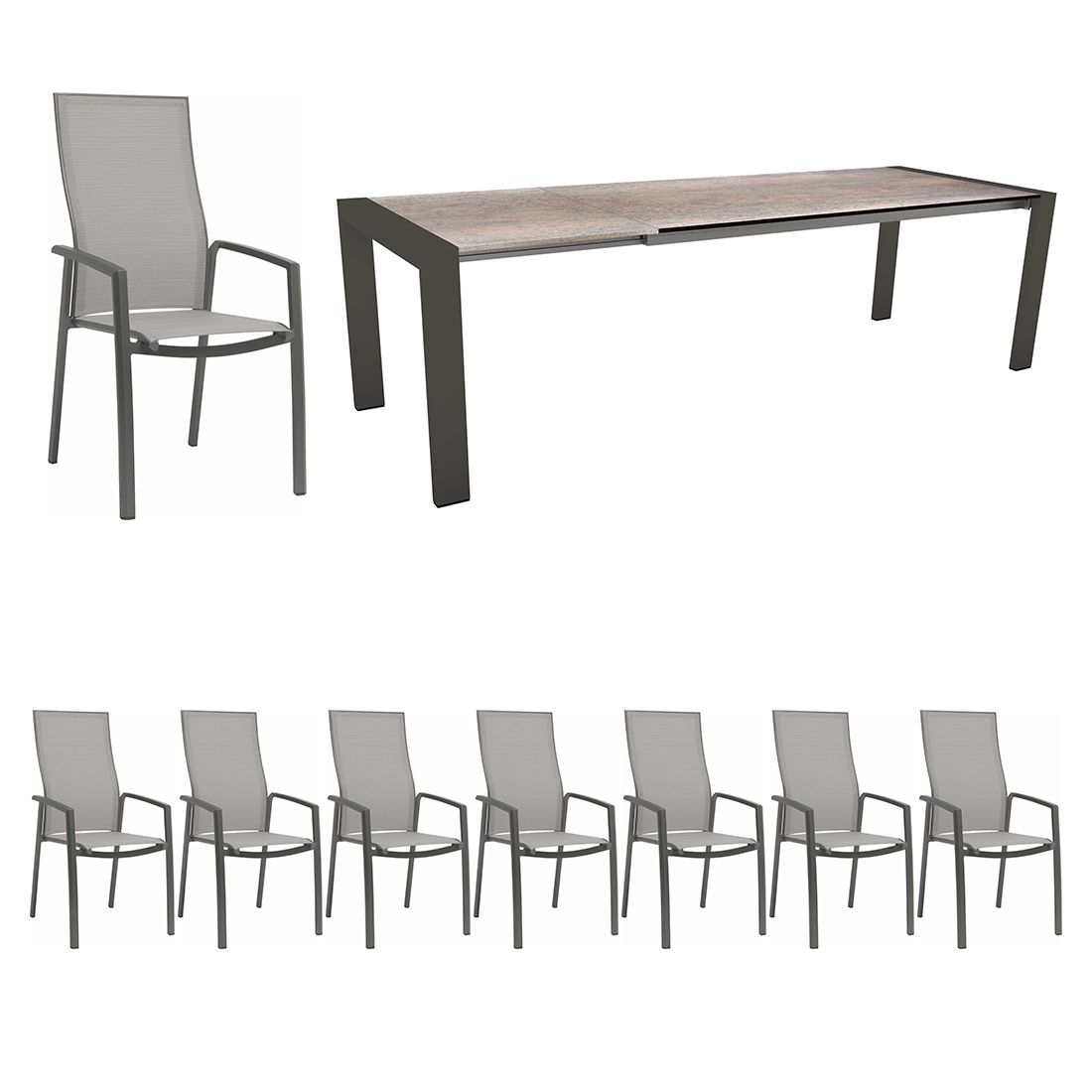 Stern Kari Gartenmöbel-Set 9-tlg. Ausziehtisch 200/260x90cm