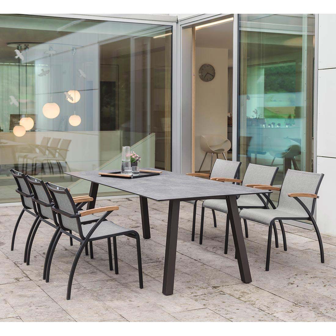 Stern Laris Dining Stapelsessel Aluminium/Textilene
