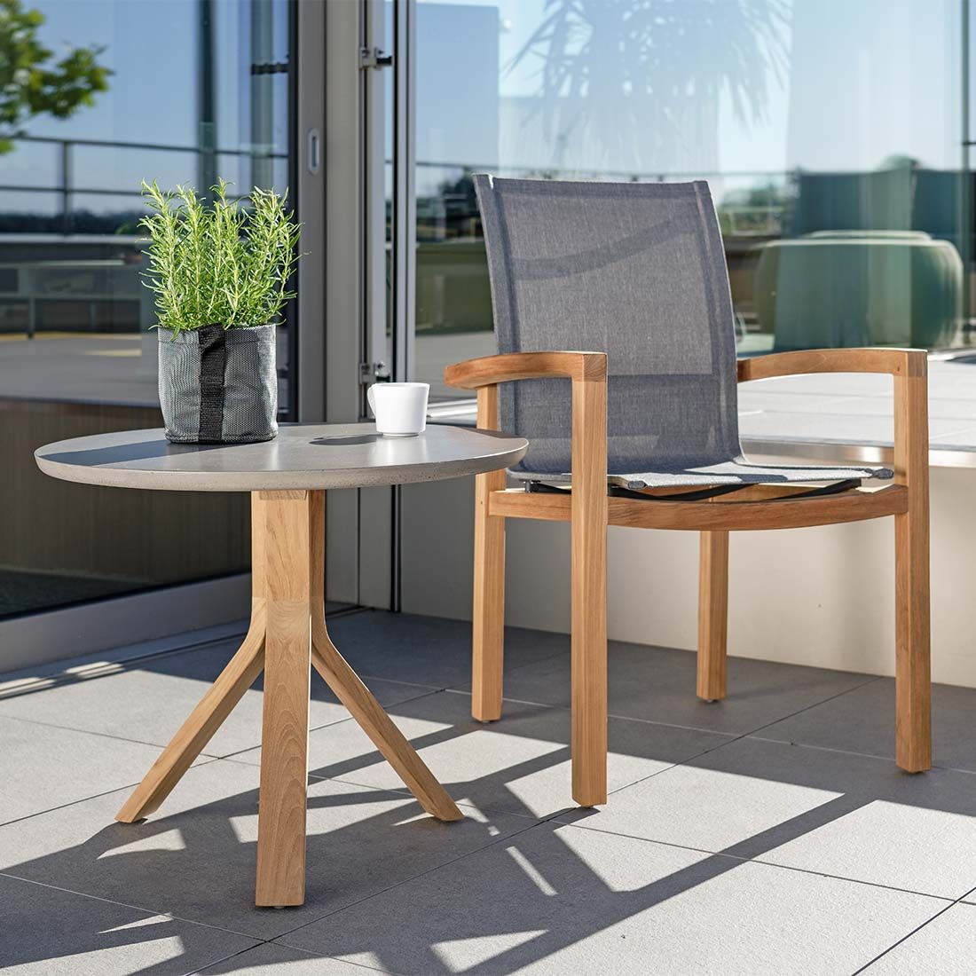 Stern Leah Gartensessel Teak/Textilene