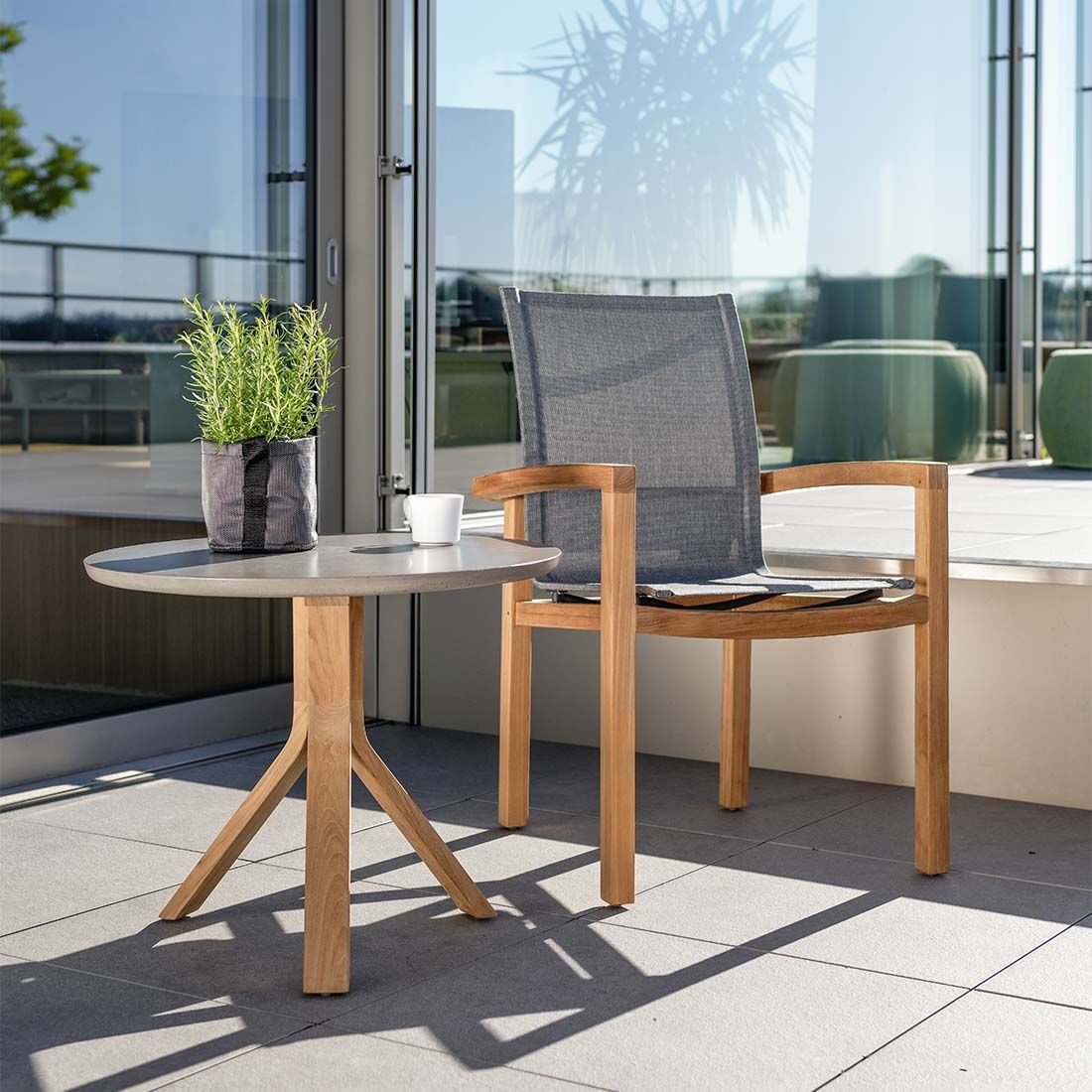 Stern Leah Gartensessel Teak/Textilene