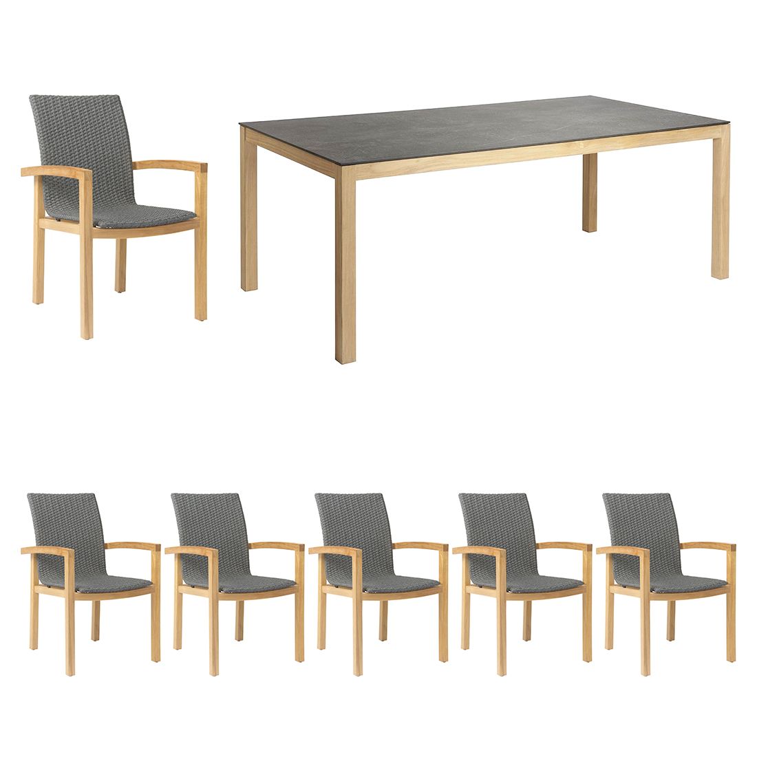 Stern Leah Gartenmöbel-Set L (6 Plätze) Tisch 200x100cm