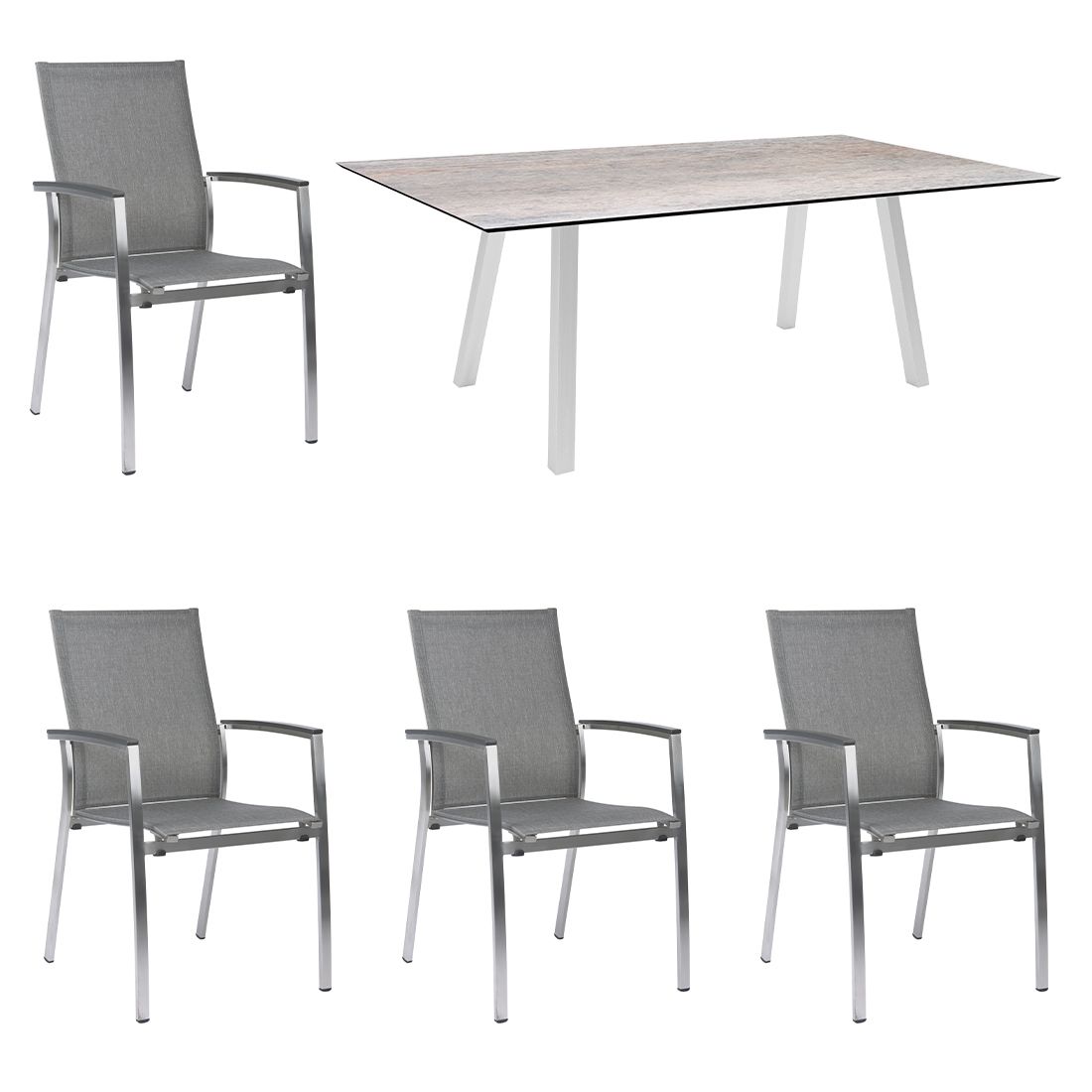 Stern Mika Gartenmöbel-Set 5-tlg. Tisch 180x100cm