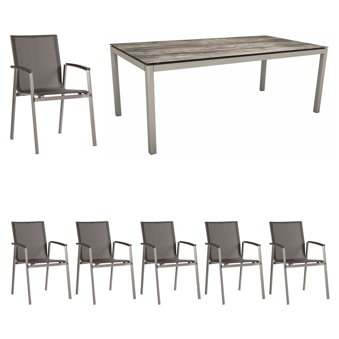 Stern New Top Gartenmöbel-Set 7-tlg. Tisch 200x100cm