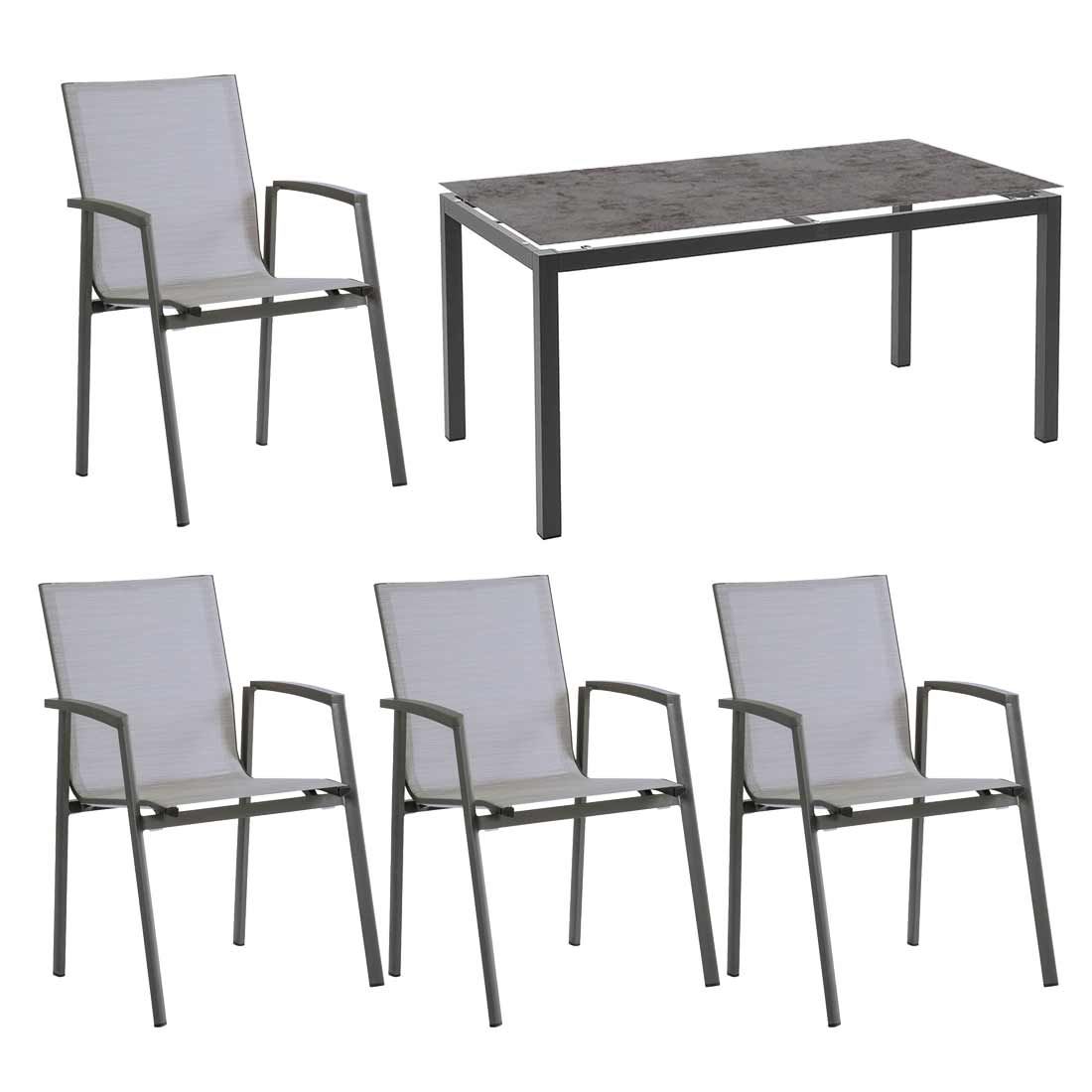 Stern New Top Gartenmöbelset 5-tlg. mit Tisch 160x90cm