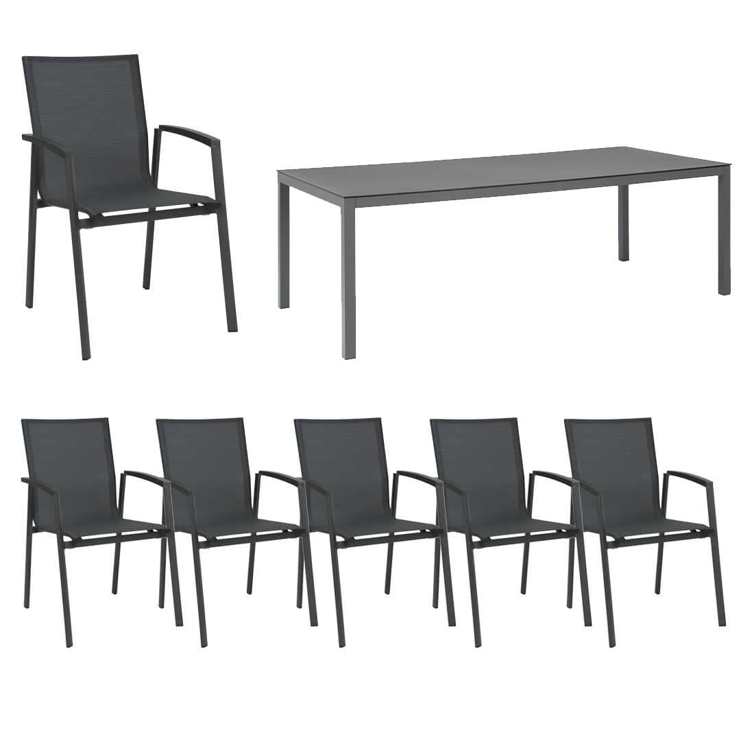 Stern New Top Gartenmöbelset 7-tlg. mit Tisch 220x100 cm
