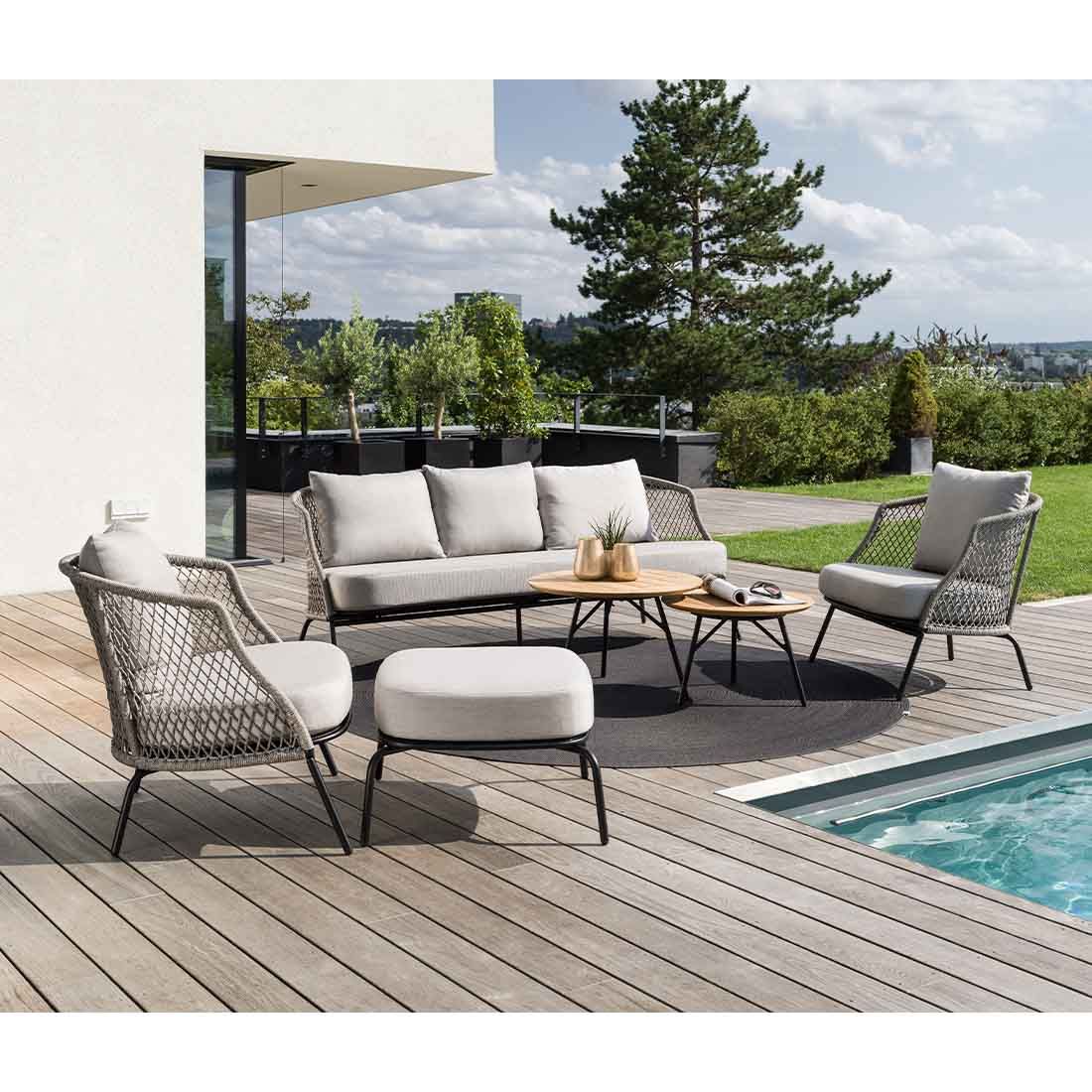 Stern Odea 3-Sitzersofa Aluminium/Rope/Polyacryl