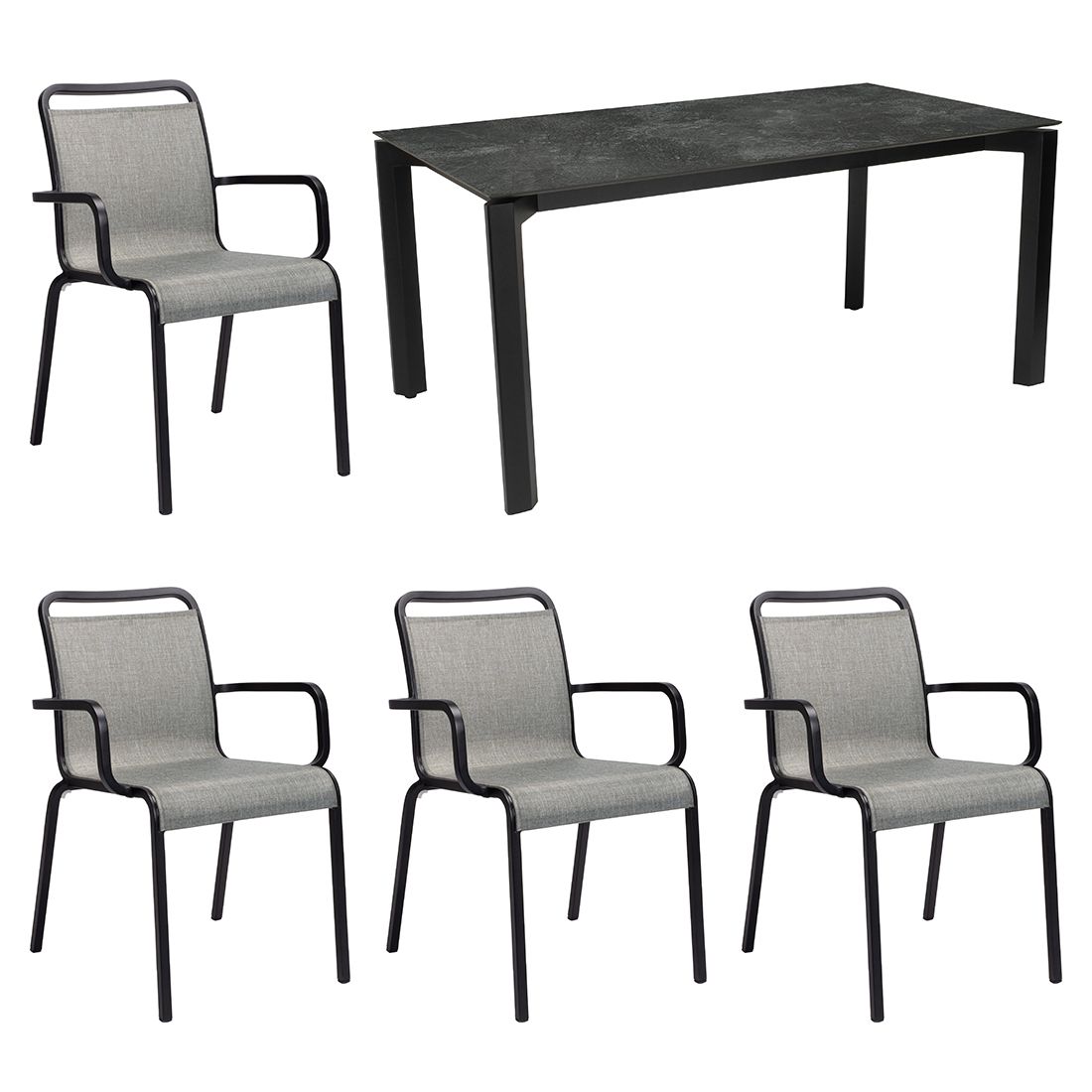 Stern Oskar Gartenmöbel-Set 5-tlg. Tisch 160x90cm