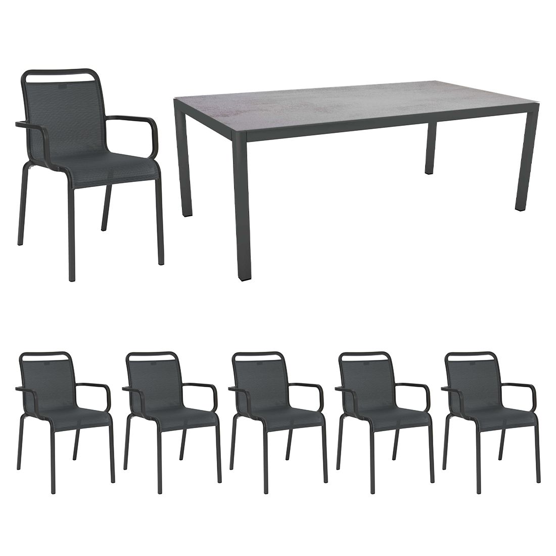 Stern Oskar Gartenmöbel-Set L (6 Plätze) Tisch 200x100cm