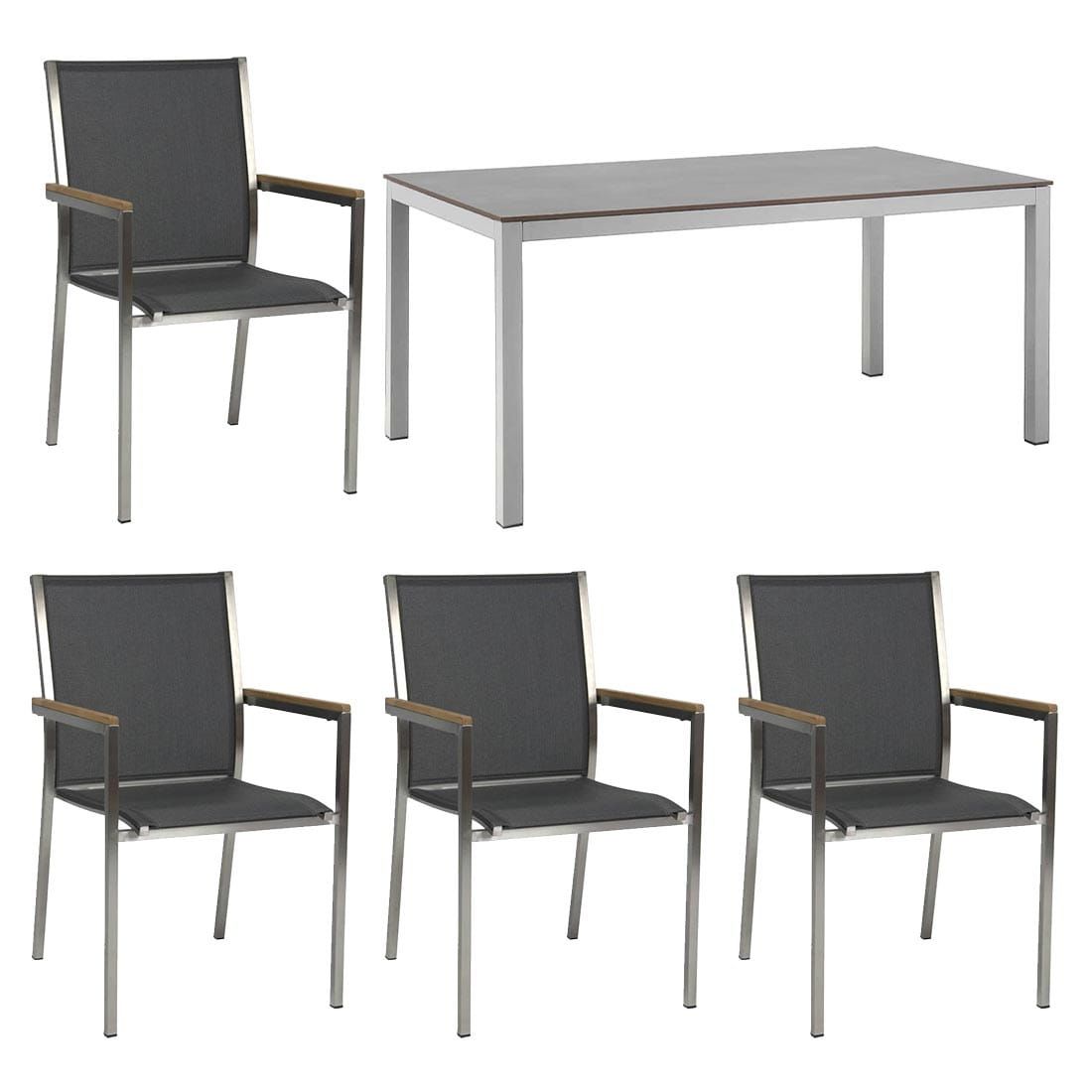Stern Polaris Gartenmöbelset 5-tlg. mit Tisch 160x90 cm