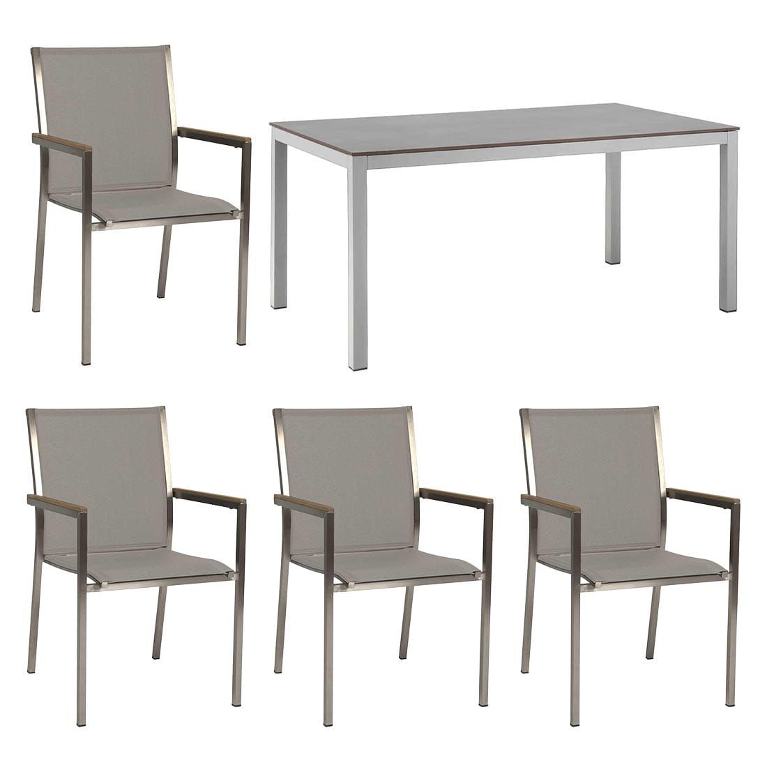 Stern Polaris Gartenmöbel-Set M (4 Plätze) mit OUTLIV. Tisch 160x90cm
