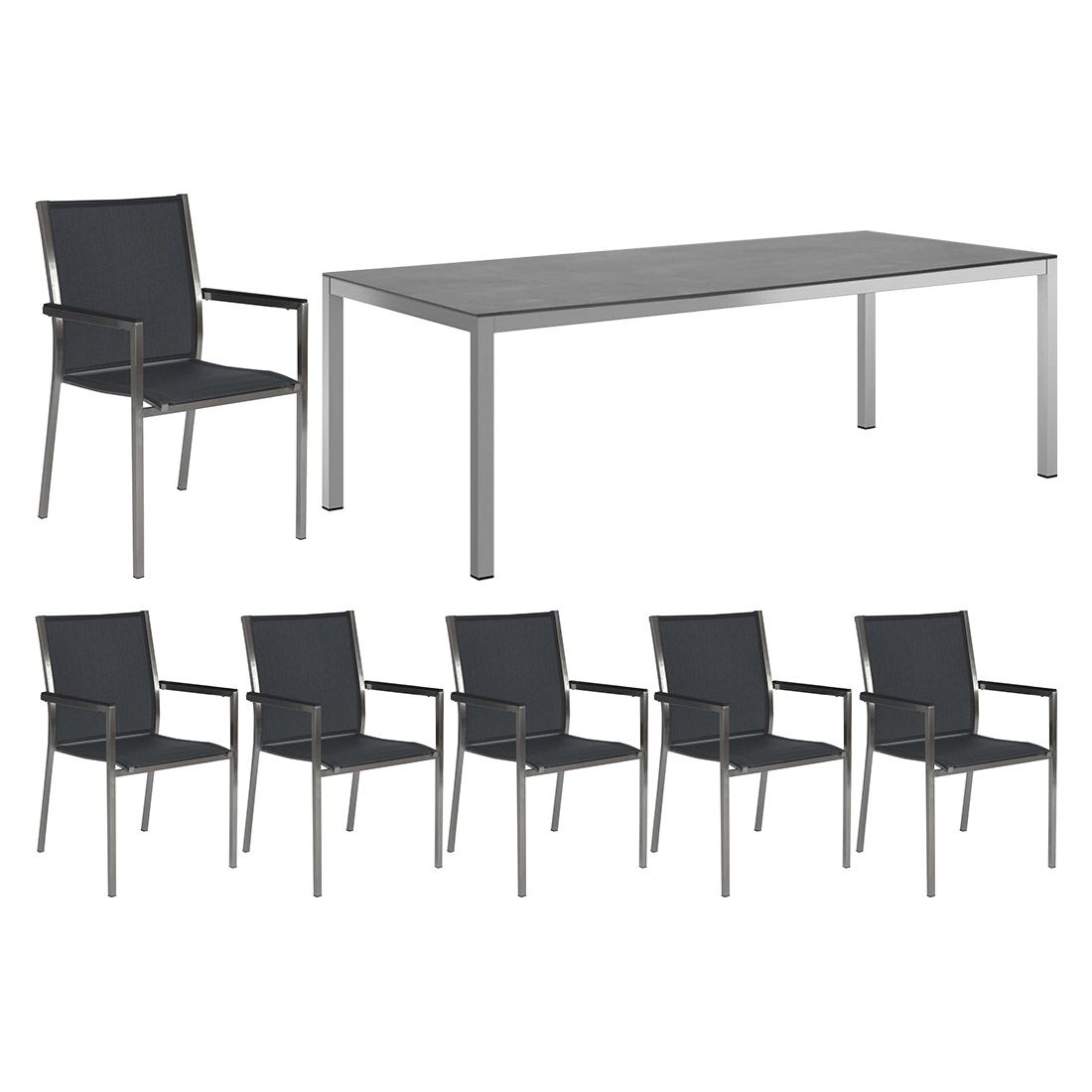 Stern Polaris Gartenmöbel-Set L (6 Plätze) mit OUTLIV. Tisch 220x100cm