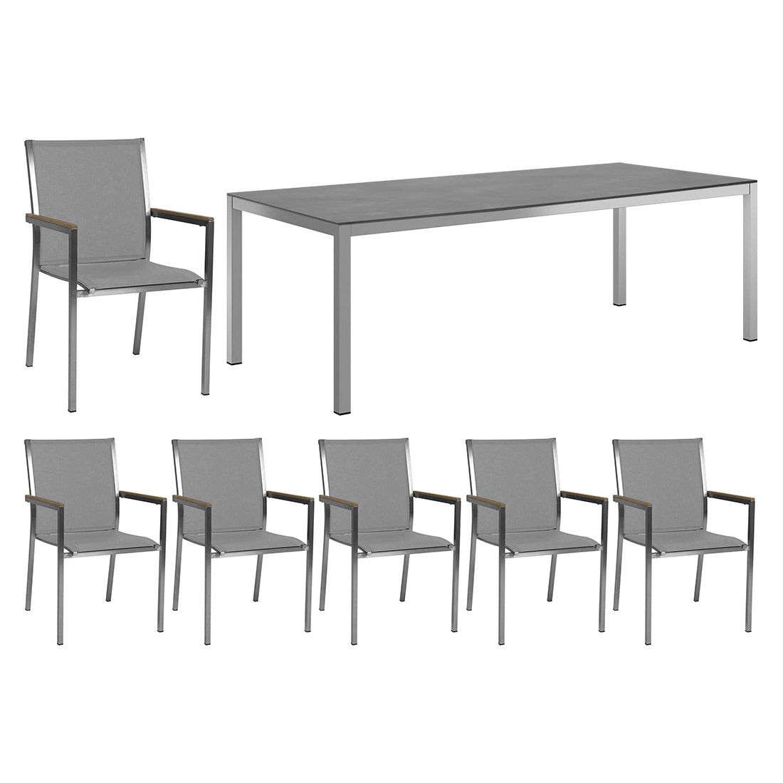 Stern Polaris Gartenmöbel-Set L (6 Plätze) mit OUTLIV. Tisch 220x100cm