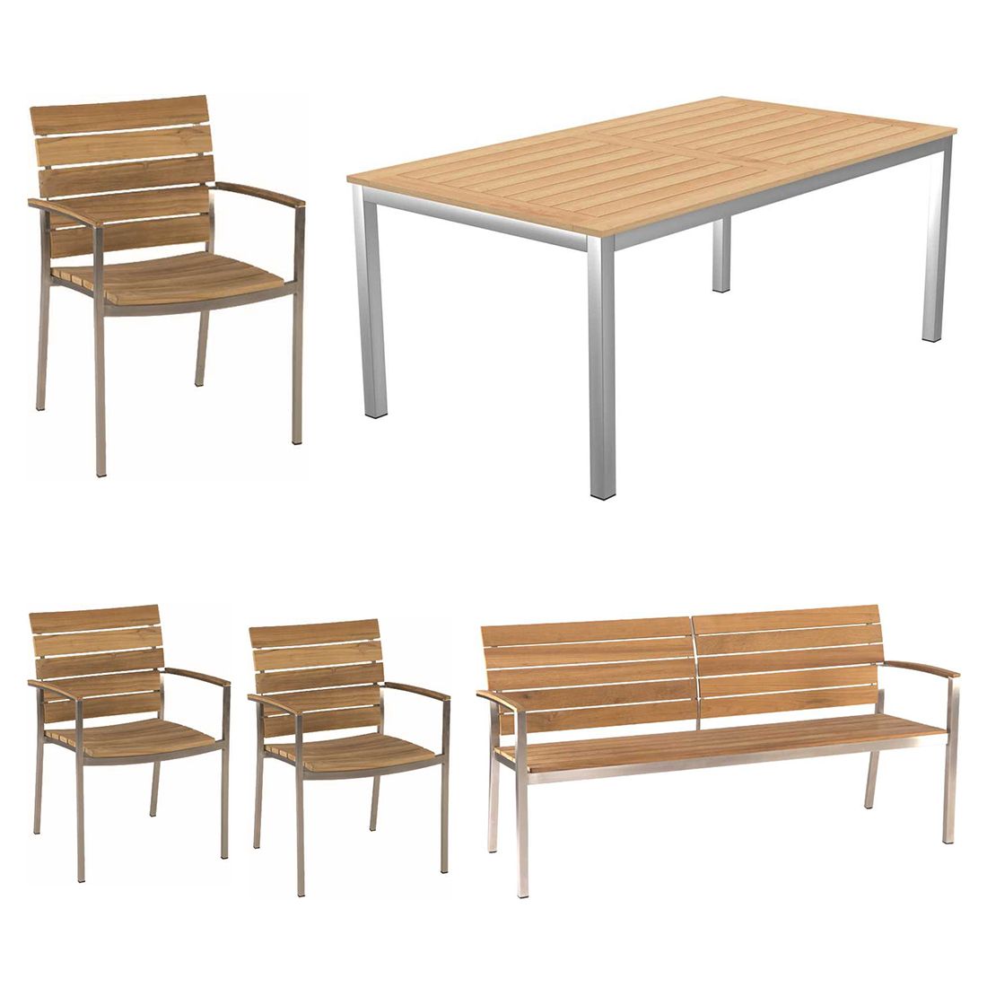 Stern Savona Gartenmöbel-Set M (4 Plätze) mit OUTLIV. Tischplatte 200x100cm