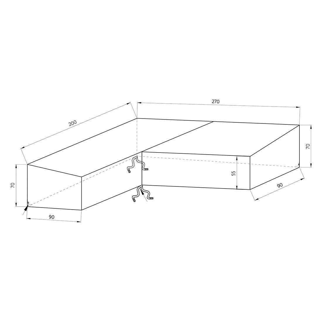Stern Gartenmöbel-Set Schutzhülle 200x270x90x70/55cm