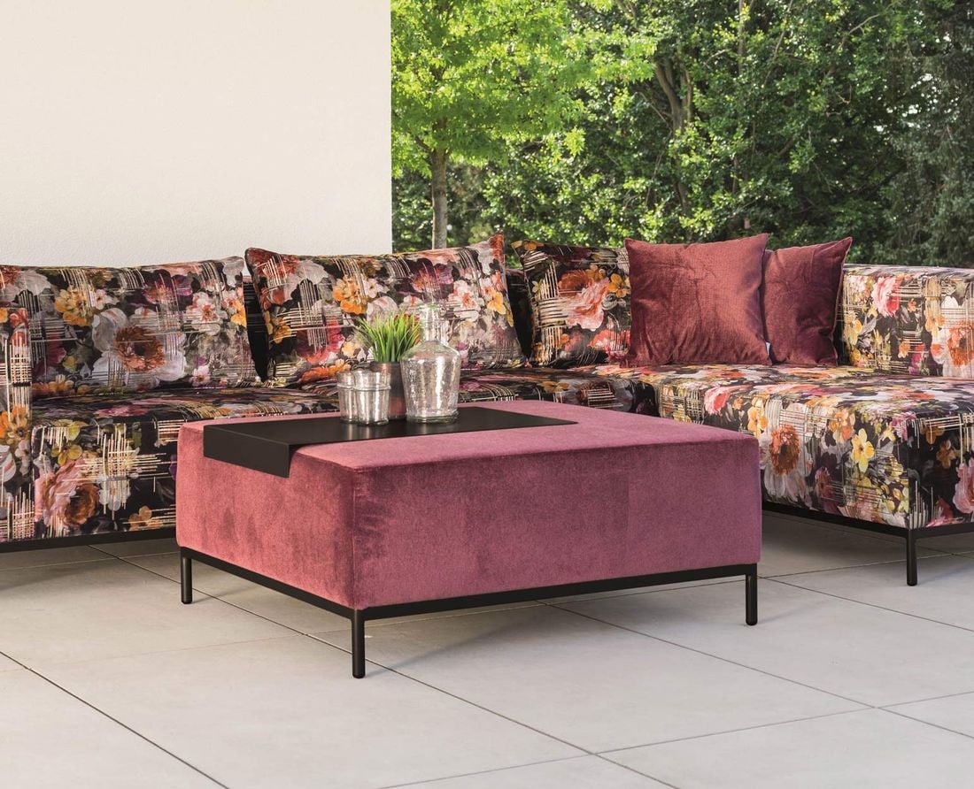 Stern Taavi Flower Loungehocker Aluminium/Polster