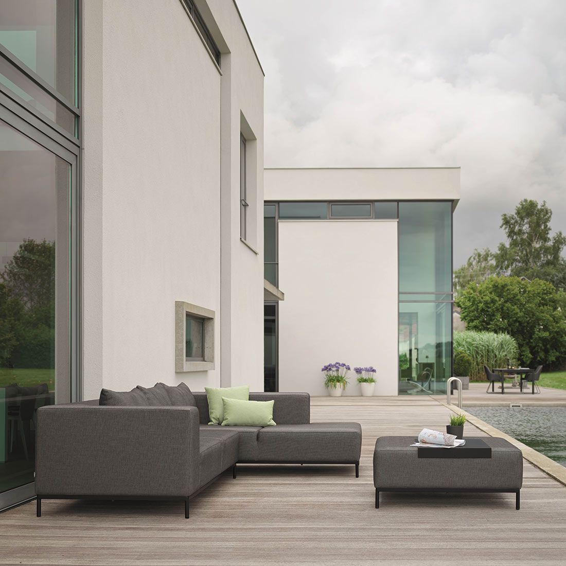 Stern Taavi Hocker Aluminium/Outdoorstoff