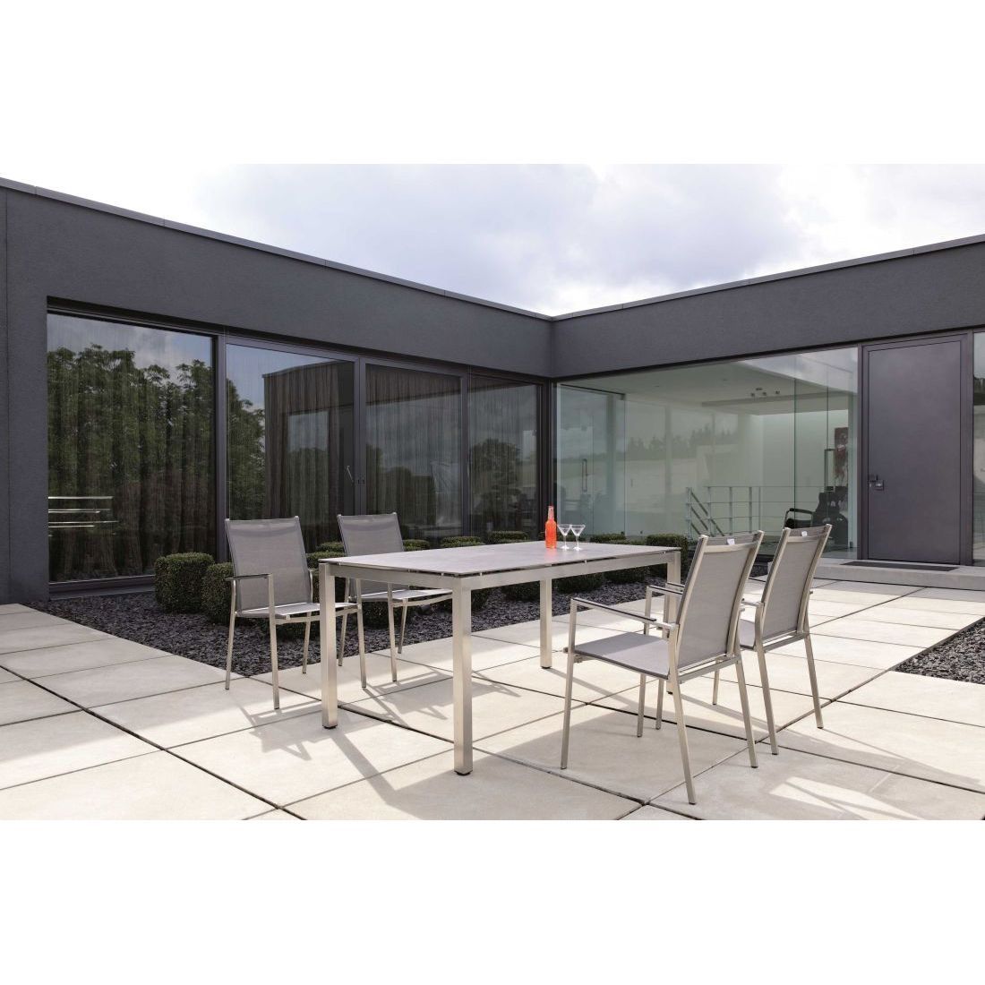 Stern Gartentisch-Gestell 160x90cm Edelstahl Vierkantrohr