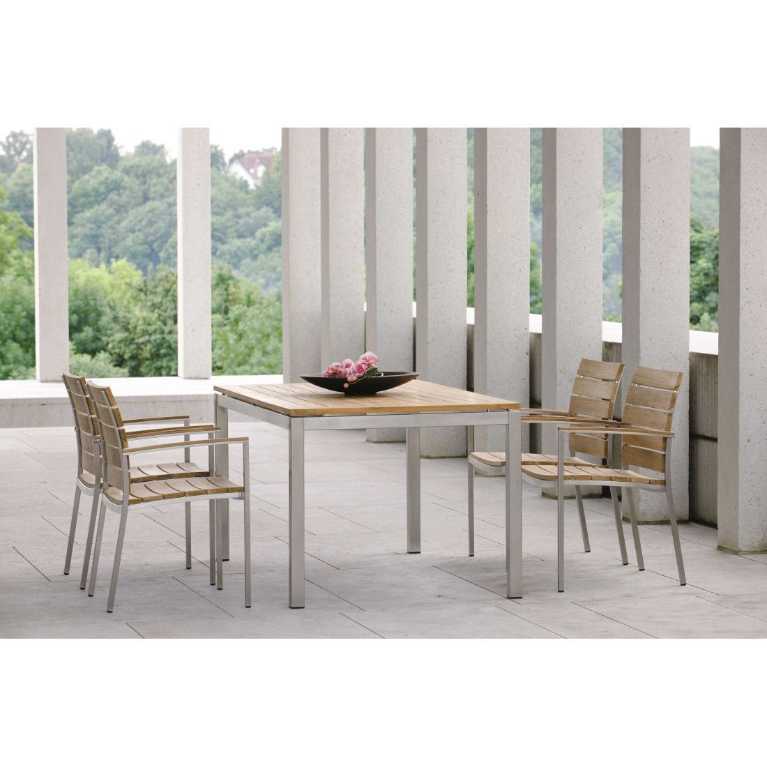 Stern Gartentisch-Gestell 160x90cm Edelstahl Vierkantrohr