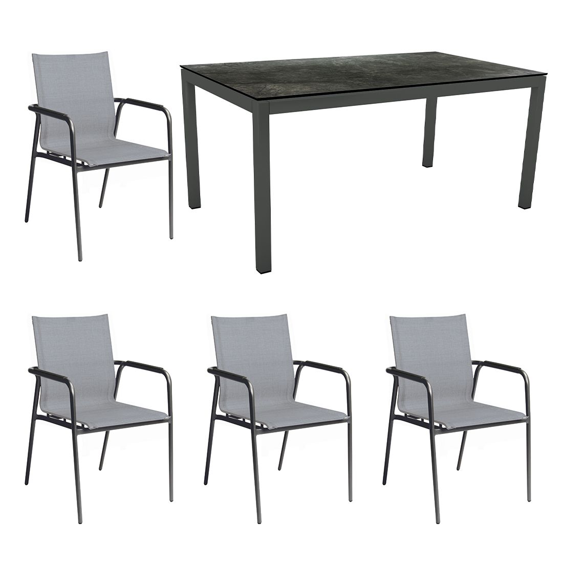 Stern Vento Gartenmöbel-Set M (4 Plätze) Tisch 160x90cm