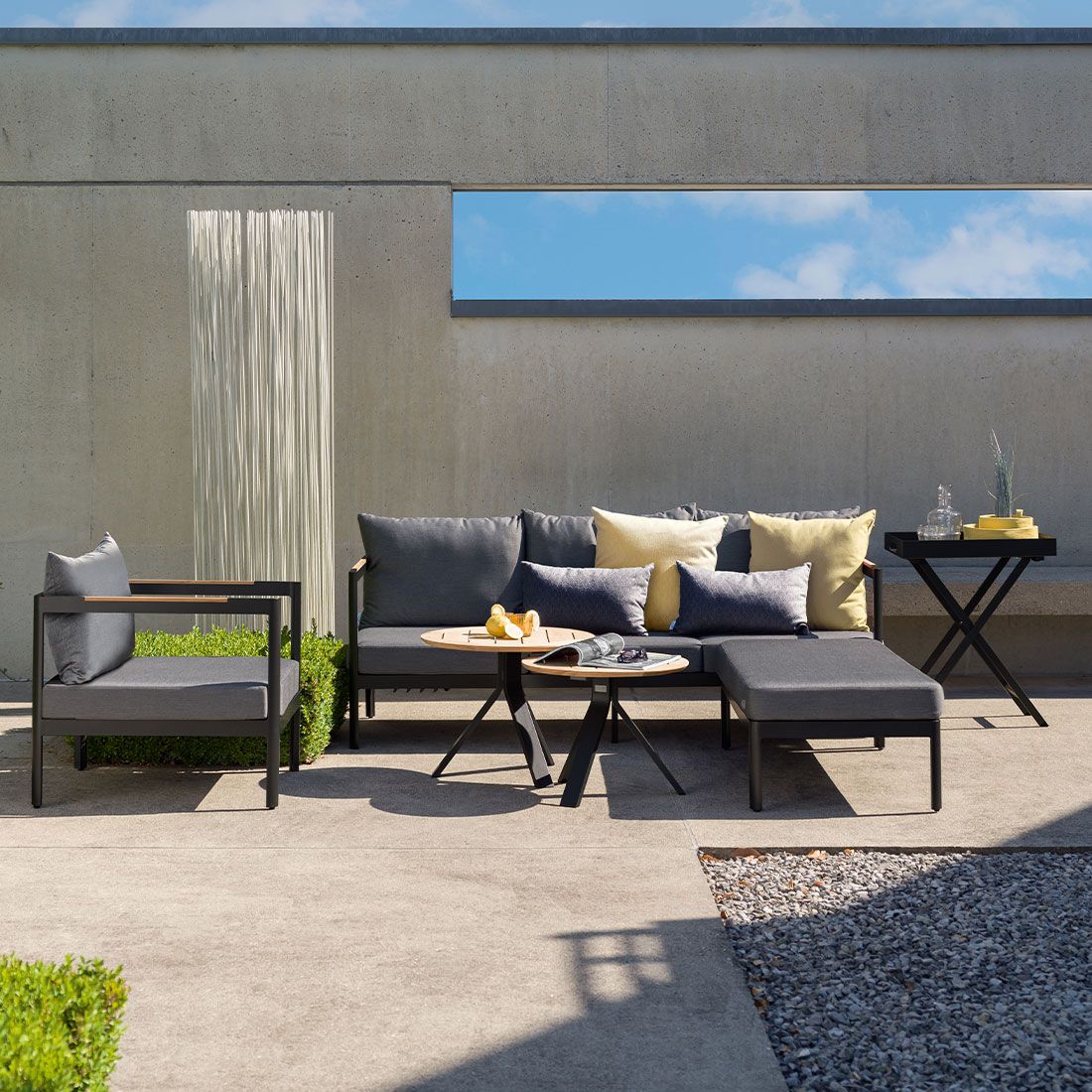 Stern Viggo Loungeset verstellbar inkl. Loungetisch Aluminium/Polyacryl