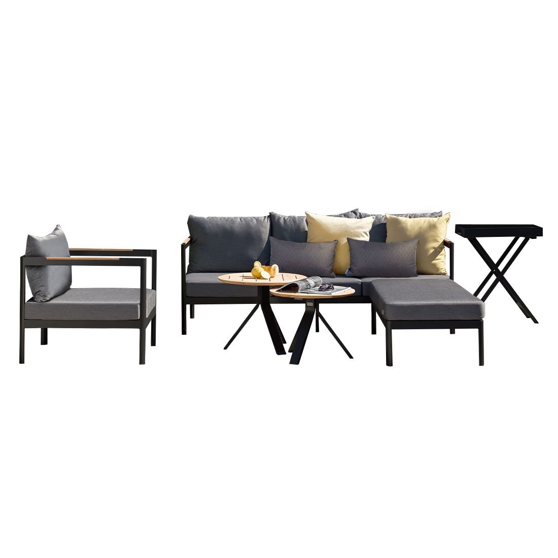 Stern Viggo Loungeset verstellbar inkl. Loungetisch Aluminium/Polyacryl