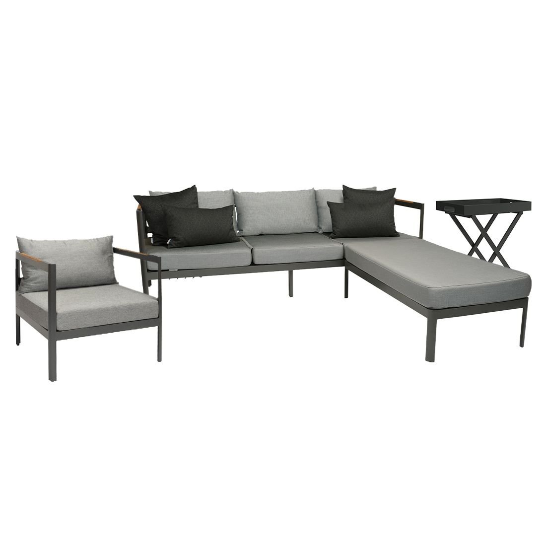 Stern Viggo Loungeset verstellbar inkl. Loungetisch Aluminium/Polyacryl