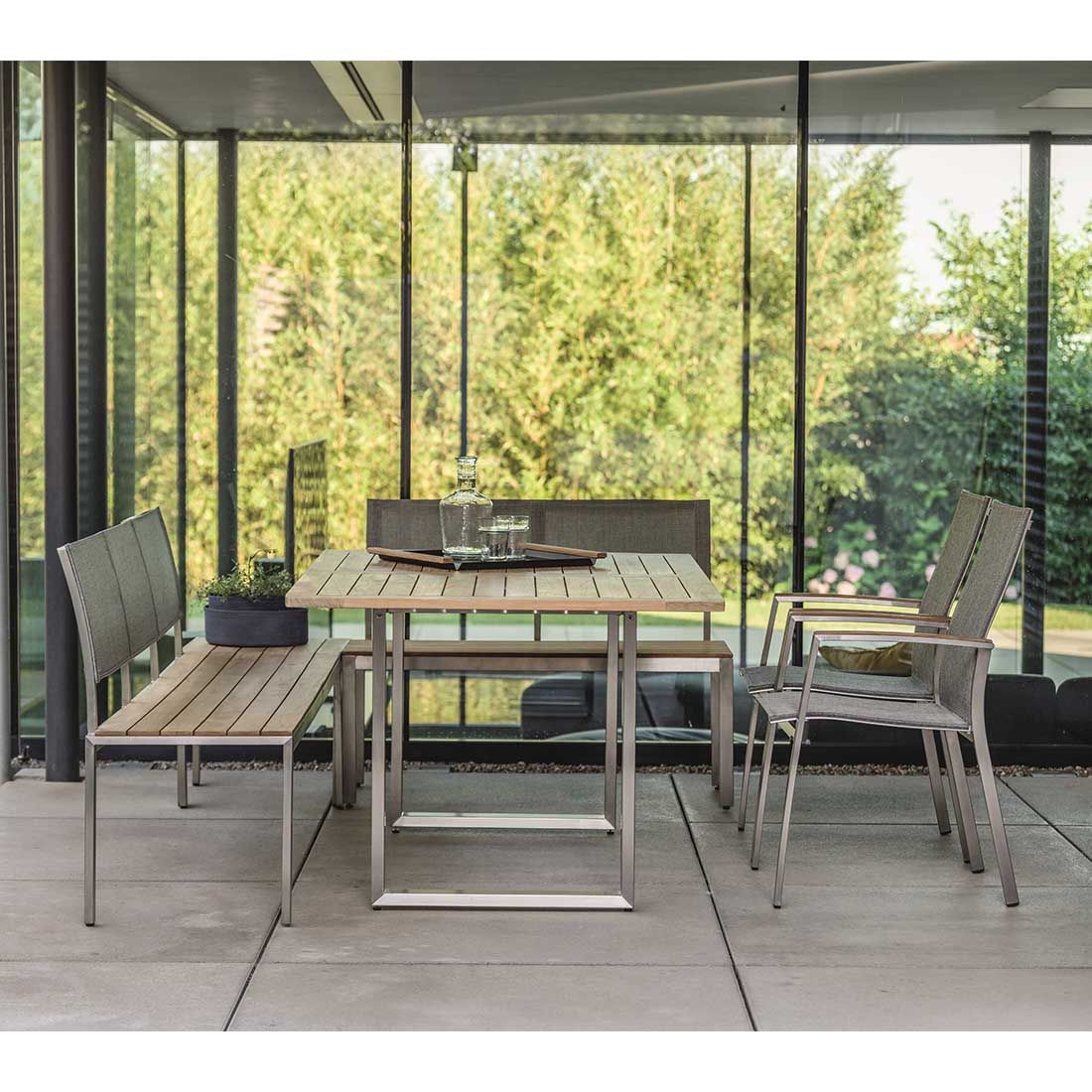 Stern Viona Gartenbank Edelstahl/Teak