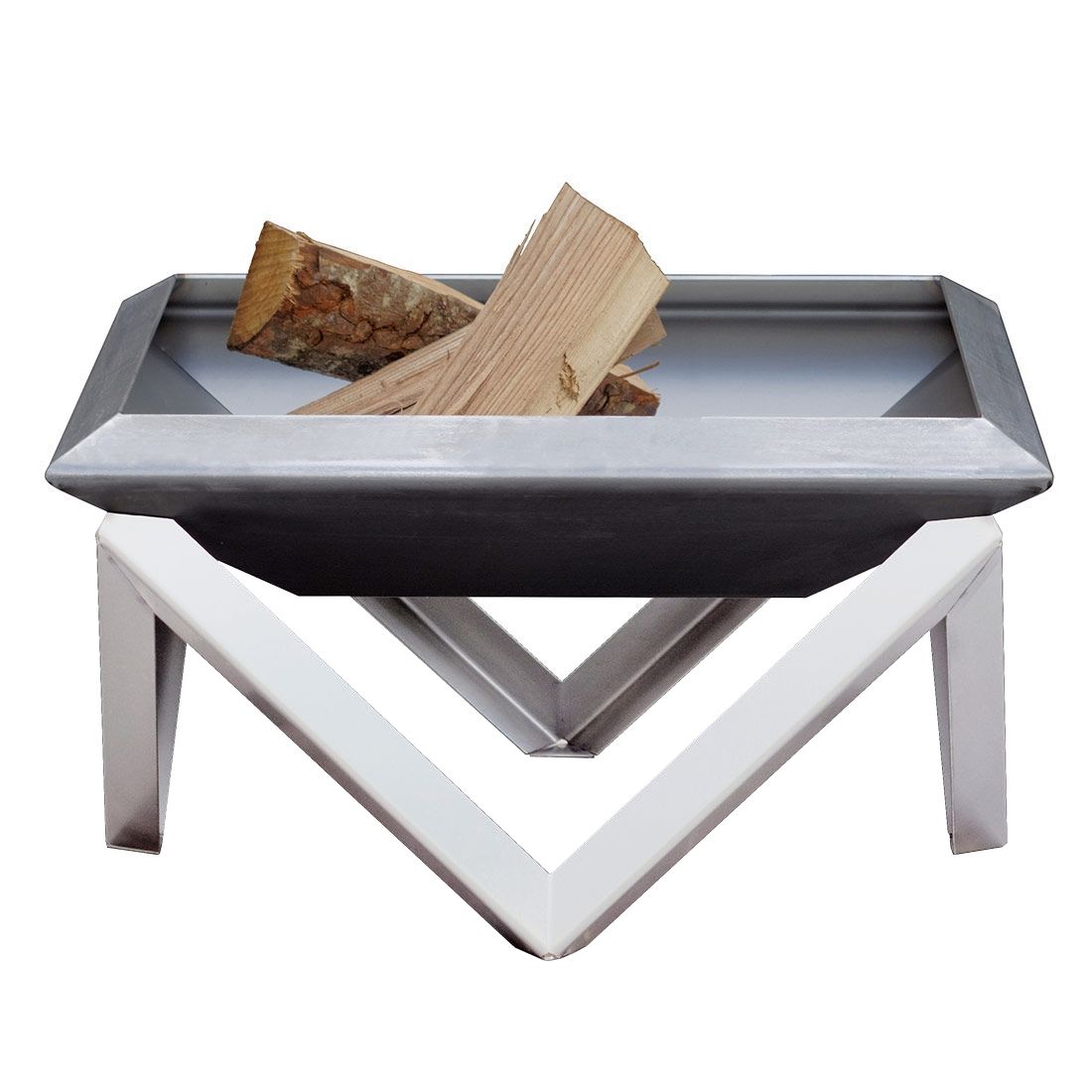 SvenskaV Gilge Design-Feuerschale 79x79cm Edelstahl/Rohstahl