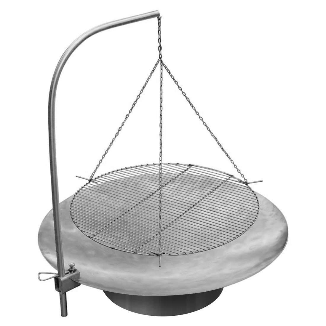 SvenskaV Grace Feuerschale Ø80cm inkl. Schwenkgrill Edelstahl Ø63
