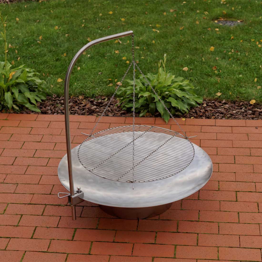 SvenskaV Grace Feuerschale Ø80cm inkl. Schwenkgrill Edelstahl Ø63