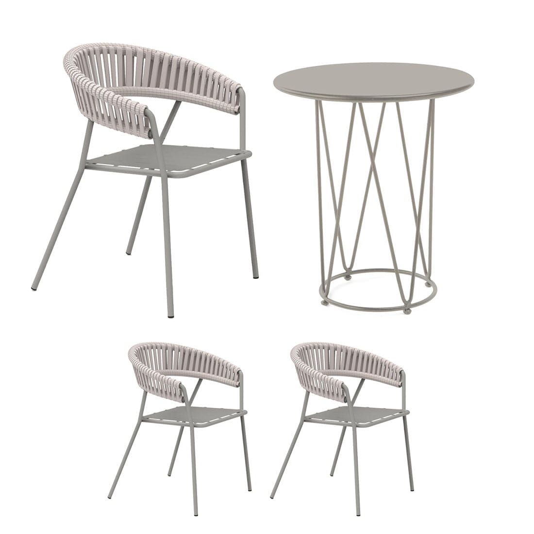 Vermobil Key West Gartenmöbelset 4-tlg. mit Tisch Ø65cm