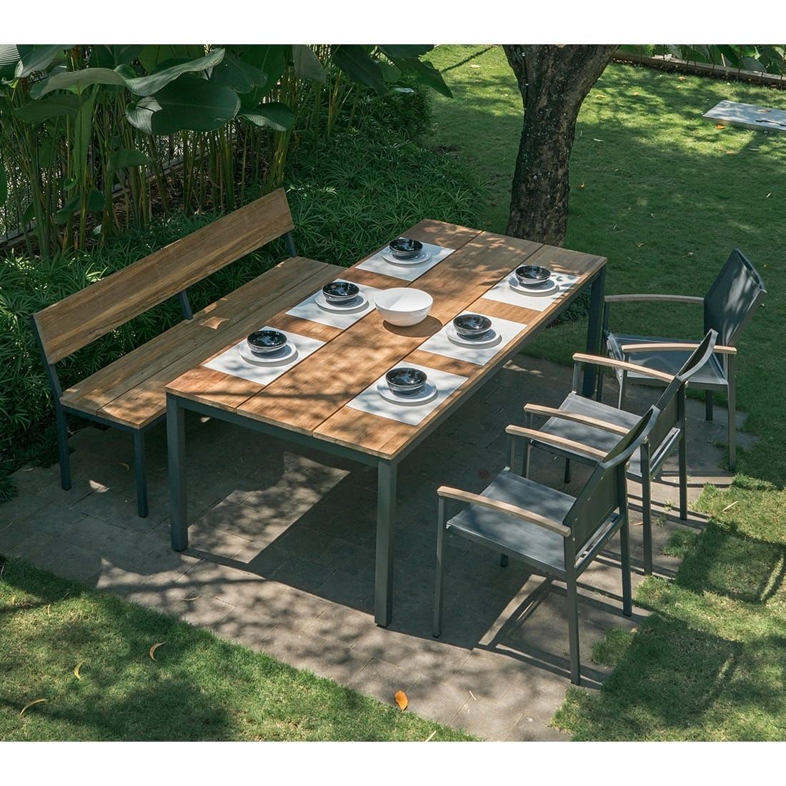 Zebra Alex Gartenmöbel-Set L (7 Plätze) Tisch 220x100cm