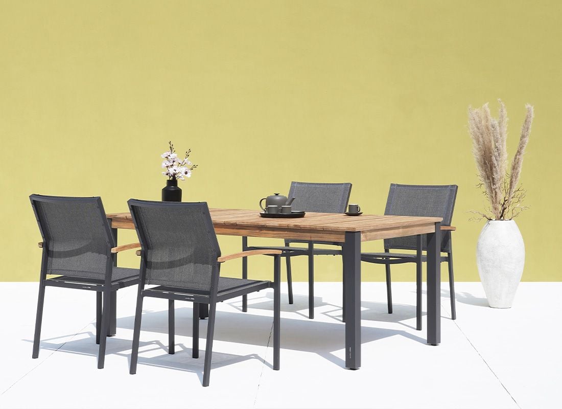 Zebra Alex Gartenmöbel-Set M (4 Plätze) Tisch 180x100cm