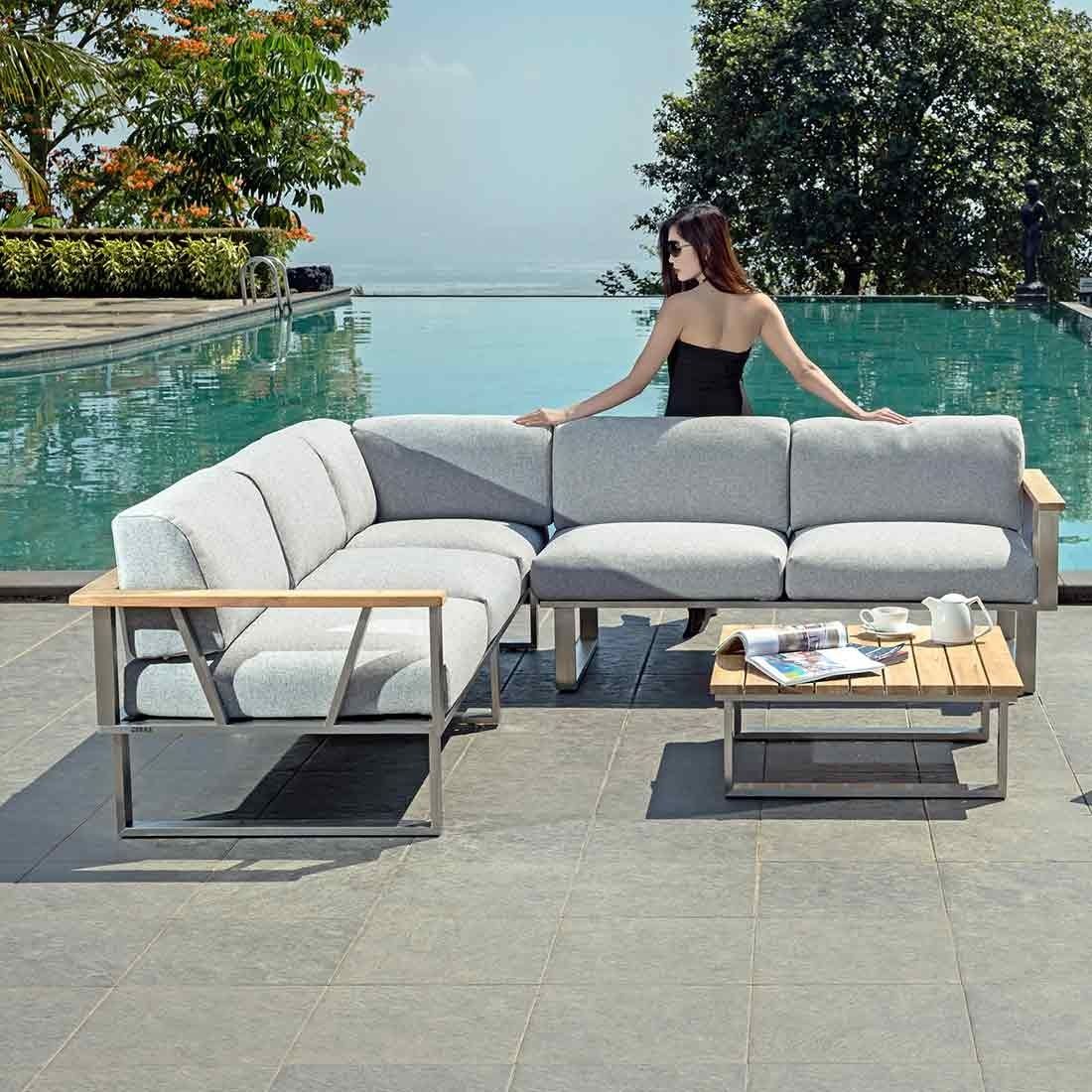 Zebra Belvedere Ecklounge 3-teilig Edelstahl/Olefin