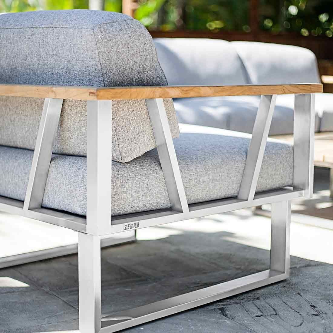 Zebra Belvedere Ecklounge 3-teilig Edelstahl/Olefin