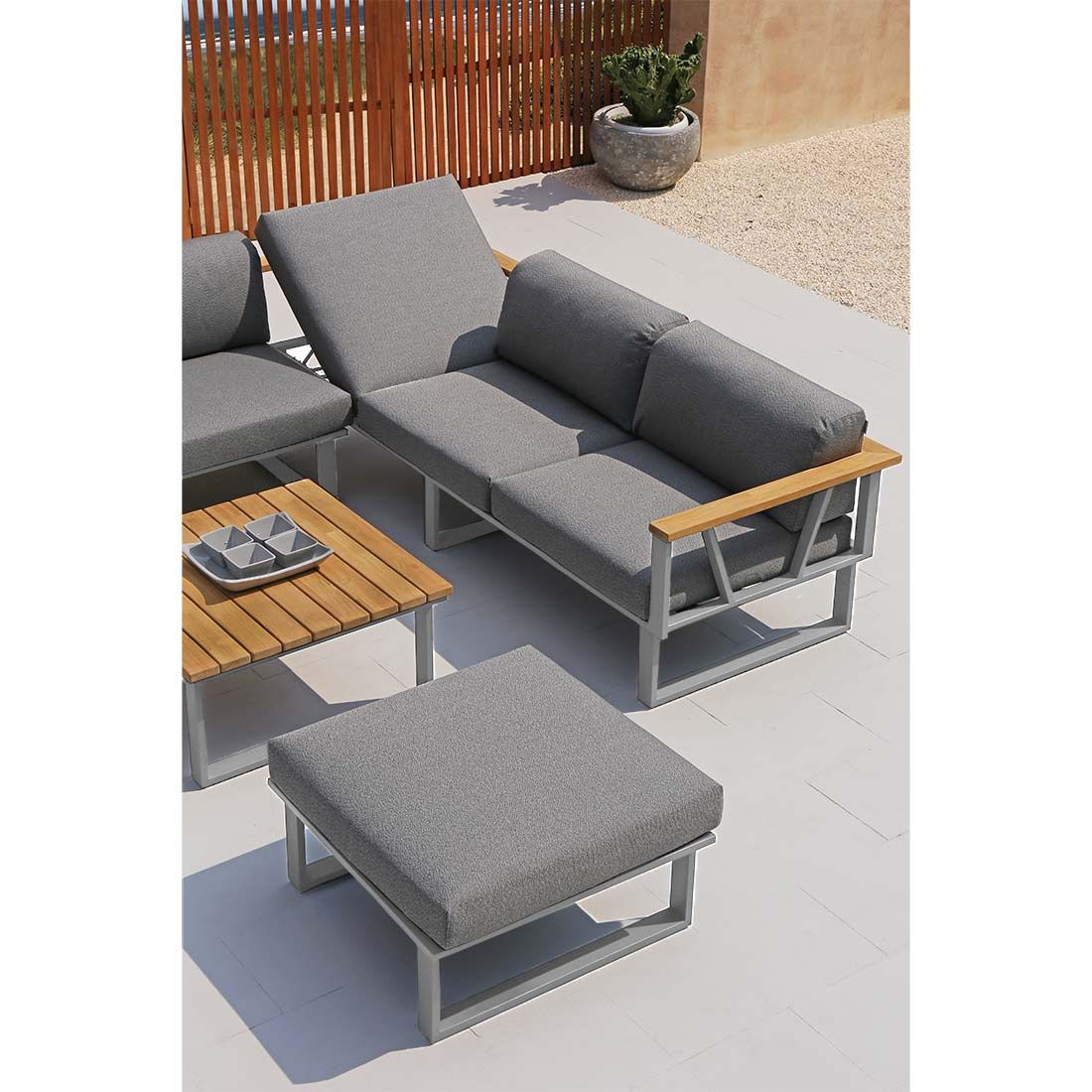 Zebra Belvedere Ecklounge 4-tlg. Edelstahl/Tuvatextil