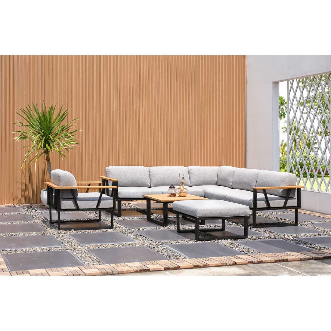 Zebra Belvedere Ecklounge 5-tlg. Edelstahl/Olefin