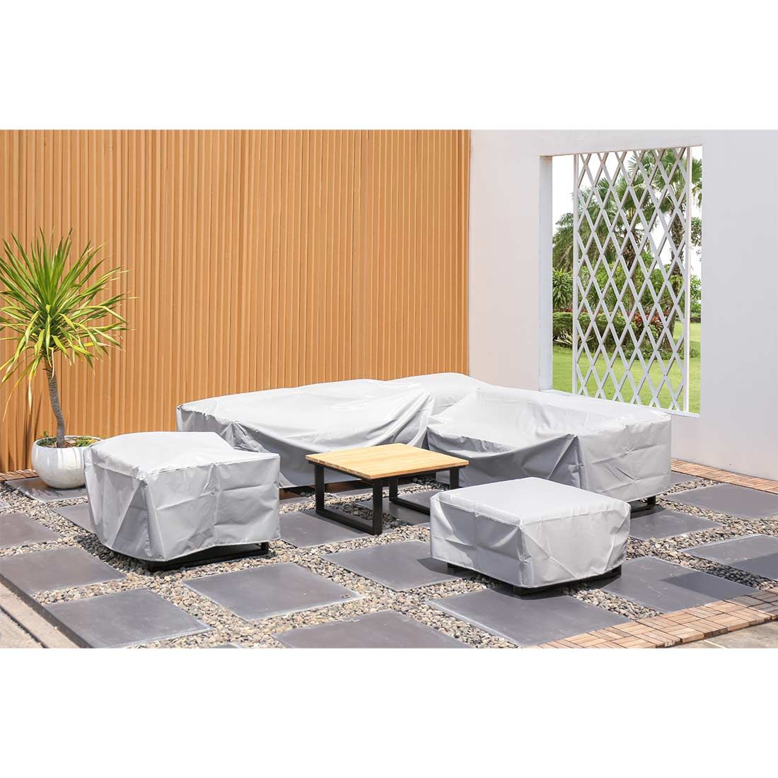Zebra Belvedere Ecklounge 5-tlg. Edelstahl/Tuva