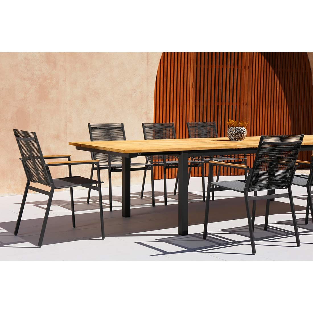 Zebra Ben Gartenmöbel-Set L (6 Plätze) Tisch 170/240x100cm