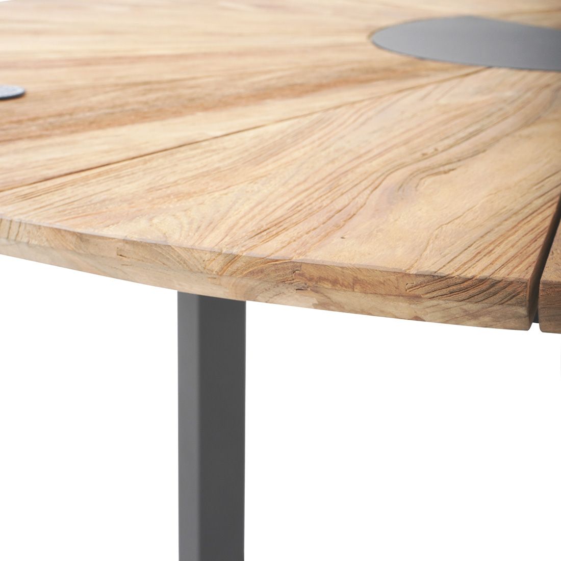 Zebra Catax Ausziehtisch 135/185x135cm Edelstahl/Teak