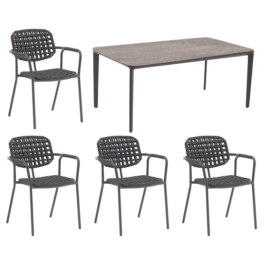Zebra Costa Gartenmöbel-Set 5-tlg. Tisch 180x100cm