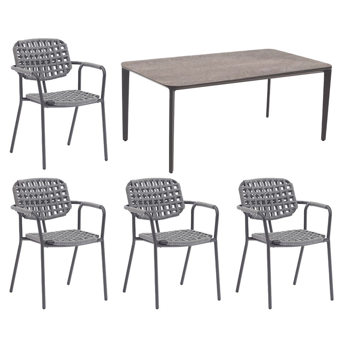 Zebra Costa Gartenmöbel-Set 5-tlg. Tisch 180x100cm