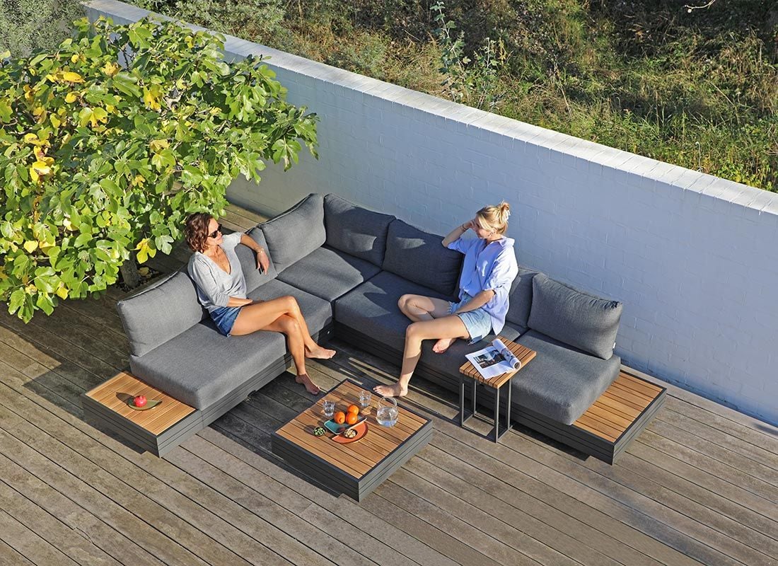 Zebra Cubo Ecklounge inkl. Loungetische Aluminium/Olefin