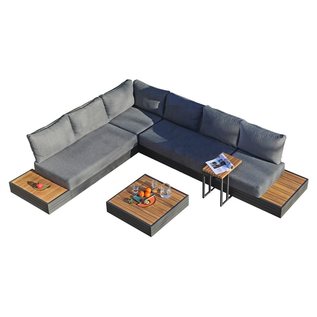 Zebra Cubo Ecklounge inkl. Loungetische Aluminium/Olefin