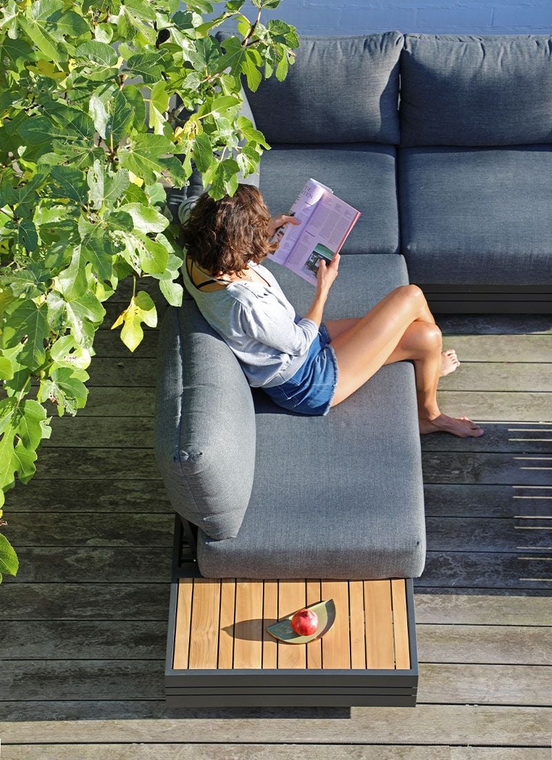 Zebra Cubo Ecklounge inkl. Loungetische Aluminium/Olefin