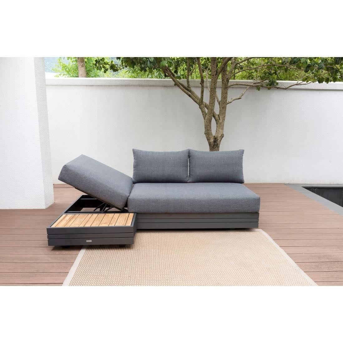 Zebra Cubo Loungetisch Aluminium/Teak