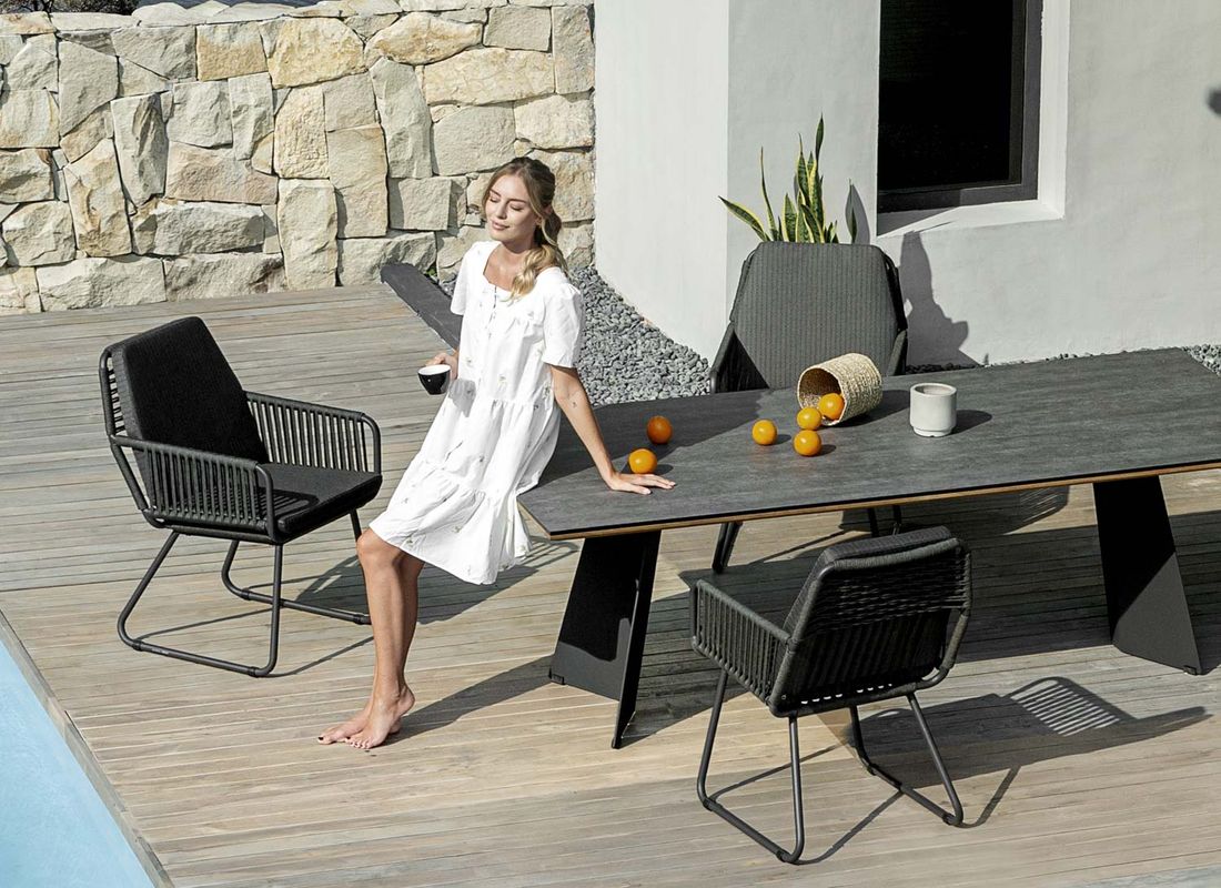 Zebra Flix Gartensessel Aluminium/Rope