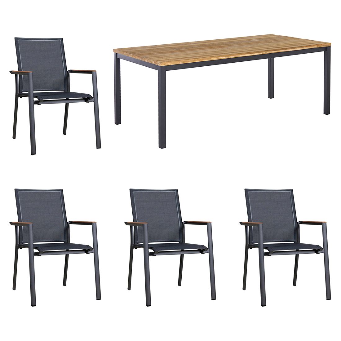 Zebra Fly Gartenmöbelset 5-tlg. mit Tisch 180x90 cm