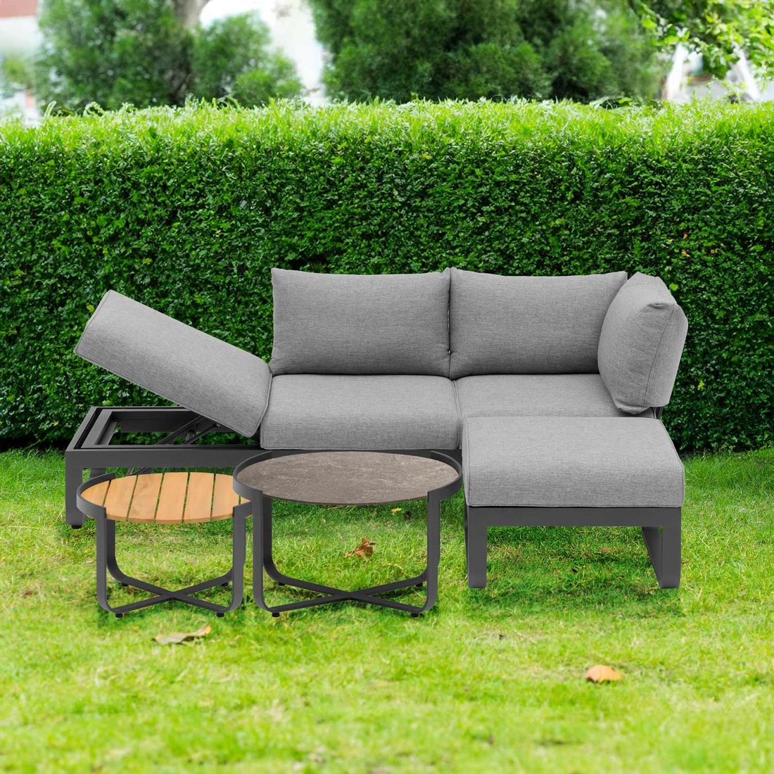 Zebra Fly Loungeset inkl. Loungetisch Aluminium/Teak